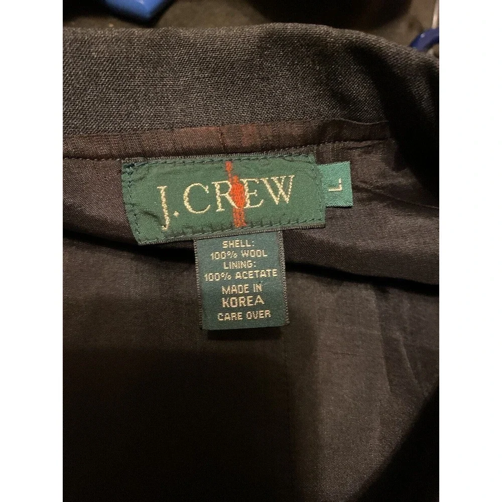 J. Crew 100 Percent wool 3 button blazer coat Dark Gray size Large